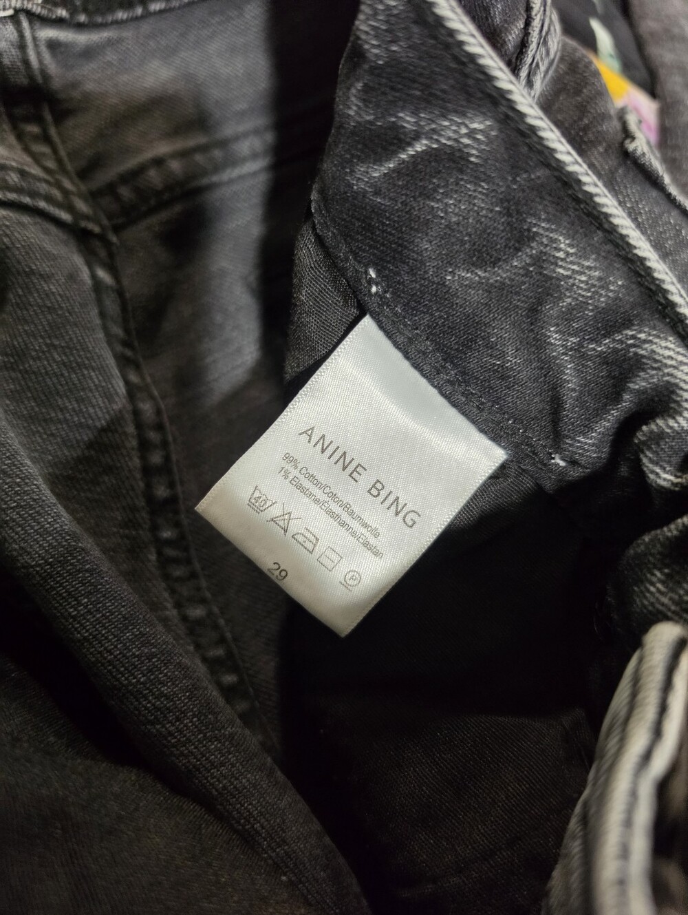 Anine Bing Lara Frayed Black Jeans 29 - Picture 5 of 6